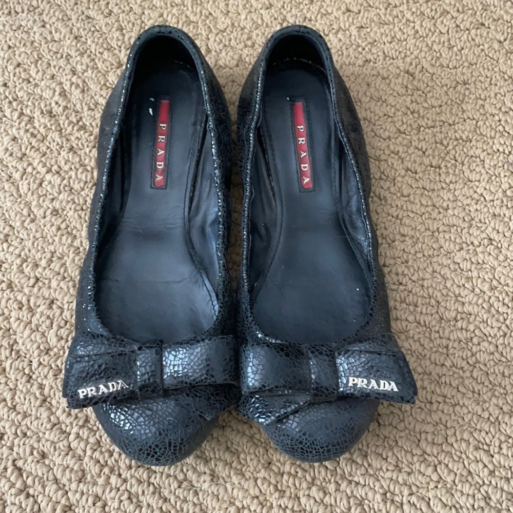 Prada Ballerina Bow Flats